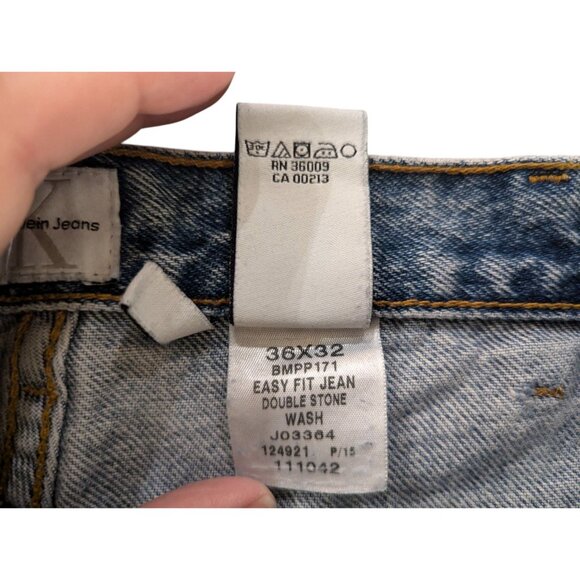 Calvin Klein Jeans Mens 36x32 Easy Fit Double Stone Wash Denim Pants - Picture 4 of 6